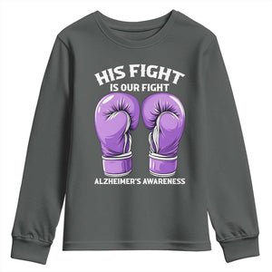 Purple Boxing Gloves Alzheimers Support Youth Sweatshirt His Fight Our Fight