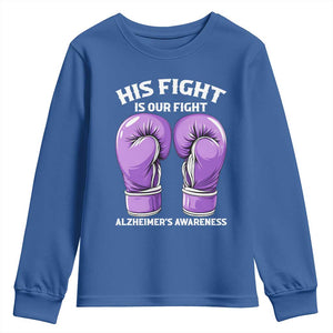 Purple Boxing Gloves Alzheimers Support Youth Sweatshirt His Fight Our Fight