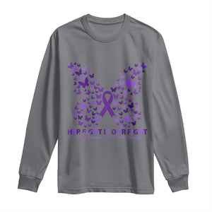 Alzheimers Awareness Butterfly Support Gift Long Sleeve Shirt Her Fight Our Fight