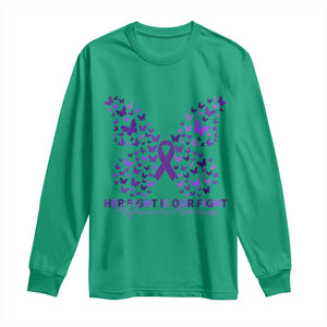 Alzheimers Awareness Butterfly Support Gift Long Sleeve Shirt Her Fight Our Fight