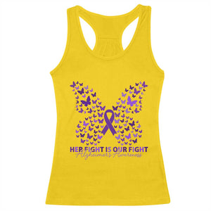 Alzheimers Awareness Butterfly Support Gift Racerback Tank Top Her Fight Our Fight