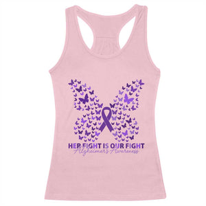 Alzheimers Awareness Butterfly Support Gift Racerback Tank Top Her Fight Our Fight