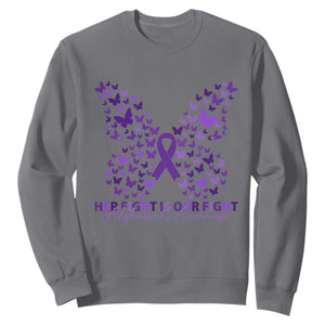 Alzheimers Awareness Butterfly Support Gift Sweatshirt Her Fight Our Fight