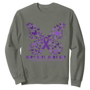 Alzheimers Awareness Butterfly Support Gift Sweatshirt Her Fight Our Fight