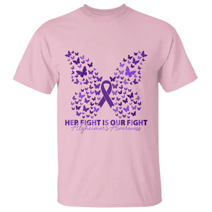 Alzheimers Awareness Butterfly Support Gift T Shirt Her Fight Our Fight
