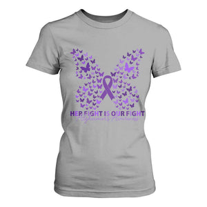 Alzheimers Awareness Butterfly Support Gift T Shirt For Women Her Fight Our Fight