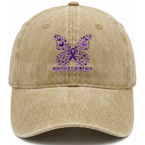 Alzheimers Awareness Butterfly Support Gift Washed Cotton Baseball Cap Her Fight Our Fight