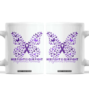 Alzheimers Awareness Butterfly Support Gift Coffee Mug Her Fight Our Fight