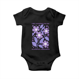 Alzheimers Purple Floral Retro Graphic Baby Onesie I Will Remember For You