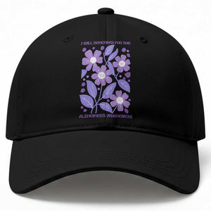 Alzheimers Purple Floral Retro Graphic Baseball Cap I Will Remember For You