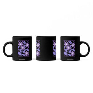 Alzheimers Purple Floral Retro Graphic Coffee Mug I Will Remember For You