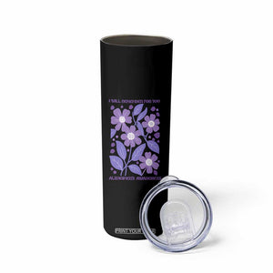 Alzheimers Purple Floral Retro Graphic Skinny Tumbler I Will Remember For You