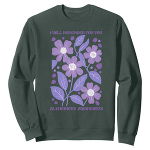 Alzheimers Purple Floral Retro Graphic Sweatshirt I Will Remember For You