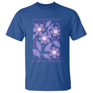 Alzheimers Purple Floral Retro Graphic T Shirt I Will Remember For You