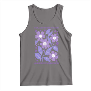 Alzheimers Purple Floral Retro Graphic Tank Top I Will Remember For You