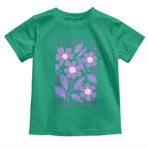 Alzheimers Purple Floral Retro Graphic Toddler T Shirt I Will Remember For You