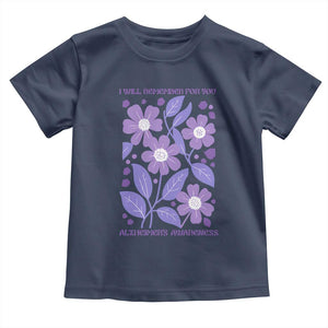 Alzheimers Purple Floral Retro Graphic Toddler T Shirt I Will Remember For You