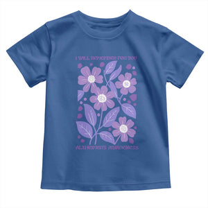 Alzheimers Purple Floral Retro Graphic Toddler T Shirt I Will Remember For You
