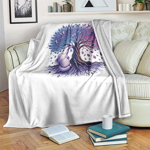 Purple Elephant Butterfly Ribbon Throw Blanket Tree Of Life Alzheimers Support