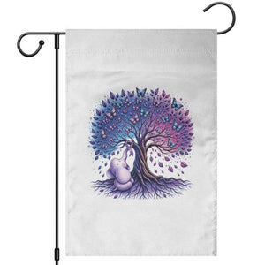 Purple Elephant Butterfly Ribbon Garden Flag Tree Of Life Alzheimers Support