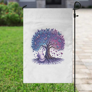 Purple Elephant Butterfly Ribbon Garden Flag Tree Of Life Alzheimers Support