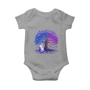 Purple Elephant Butterfly Ribbon Baby Onesie Tree Of Life Alzheimers Support