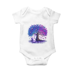 Purple Elephant Butterfly Ribbon Baby Onesie Tree Of Life Alzheimers Support