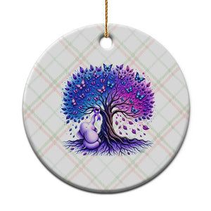 Purple Elephant Butterfly Ribbon Ceramic Ornament Tree Of Life Alzheimers Support