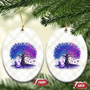 Purple Elephant Butterfly Ribbon Ceramic Ornament Tree Of Life Alzheimers Support