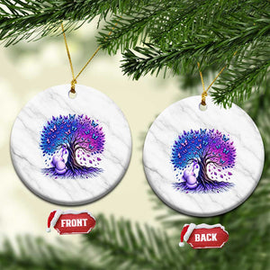 Purple Elephant Butterfly Ribbon Ceramic Ornament Tree Of Life Alzheimers Support