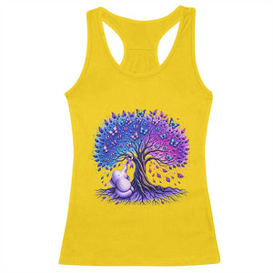 Purple Elephant Butterfly Ribbon Racerback Tank Top Tree Of Life Alzheimers Support