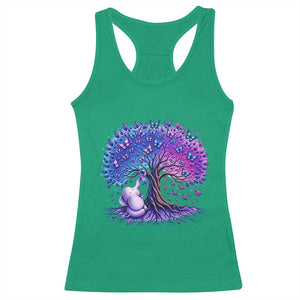 Purple Elephant Butterfly Ribbon Racerback Tank Top Tree Of Life Alzheimers Support
