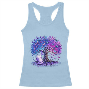 Purple Elephant Butterfly Ribbon Racerback Tank Top Tree Of Life Alzheimers Support
