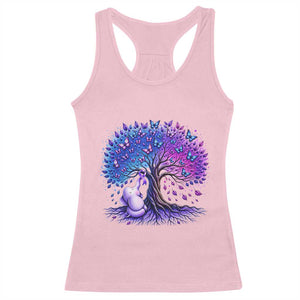 Purple Elephant Butterfly Ribbon Racerback Tank Top Tree Of Life Alzheimers Support