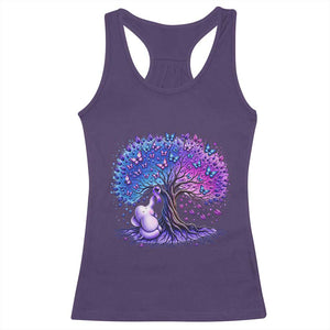 Purple Elephant Butterfly Ribbon Racerback Tank Top Tree Of Life Alzheimers Support