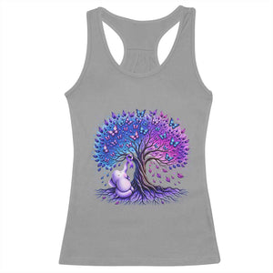 Purple Elephant Butterfly Ribbon Racerback Tank Top Tree Of Life Alzheimers Support