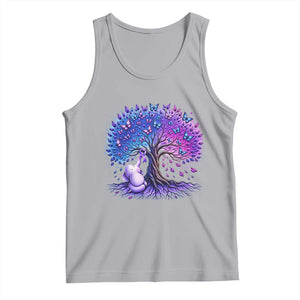 Purple Elephant Butterfly Ribbon Tank Top Tree Of Life Alzheimers Support
