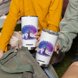 Purple Elephant Butterfly Ribbon Tumbler Cup Tree Of Life Alzheimers Support TS12 Print Your Wear