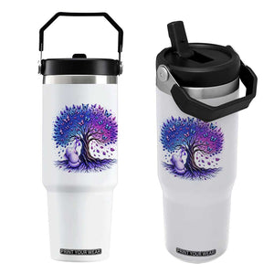 Purple Elephant Butterfly Ribbon Flip Straw Tumbler Tree Of Life Alzheimers Support TS12 One Size: 30 oz White Print Your Wear