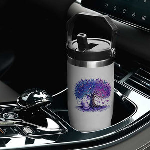 Purple Elephant Butterfly Ribbon Flip Straw Tumbler Tree Of Life Alzheimers Support TS12 Print Your Wear