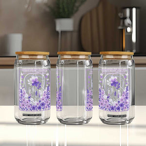 Elephant Alzheimers Purple Floral Support Glass Can You May Not Remember But I Will Never Forget
