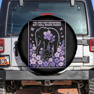 Elephant Alzheimers Purple Floral Support Spare Tire Cover You May Not Remember But I Will Never Forget
