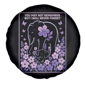 Elephant Alzheimers Purple Floral Support Spare Tire Cover You May Not Remember But I Will Never Forget