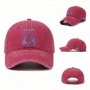 Elephant Alzheimers Purple Floral Support Washed Cotton Baseball Cap You May Not Remember But I Will Never Forget