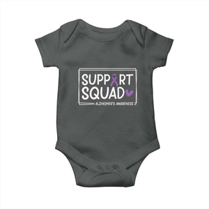 Support Squad Alzheimers Baby Onesie Purple Ribbon Hope Strength Love