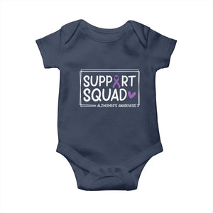 Support Squad Alzheimers Baby Onesie Purple Ribbon Hope Strength Love
