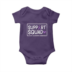 Support Squad Alzheimers Baby Onesie Purple Ribbon Hope Strength Love