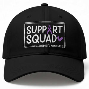 Support Squad Alzheimers Baseball Cap Purple Ribbon Hope Strength Love