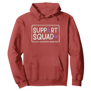 Support Squad Alzheimers Hoodie Purple Ribbon Hope Strength Love