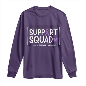 Support Squad Alzheimers Long Sleeve Shirt Purple Ribbon Hope Strength Love